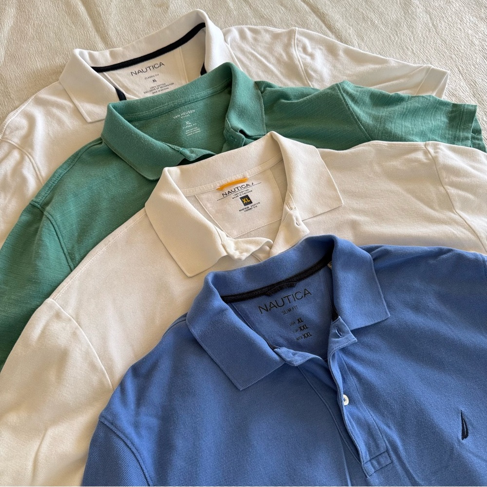 Men’s Polo Shirt Bundle XL Nautica Van Heusen Classic Fit Lot‎